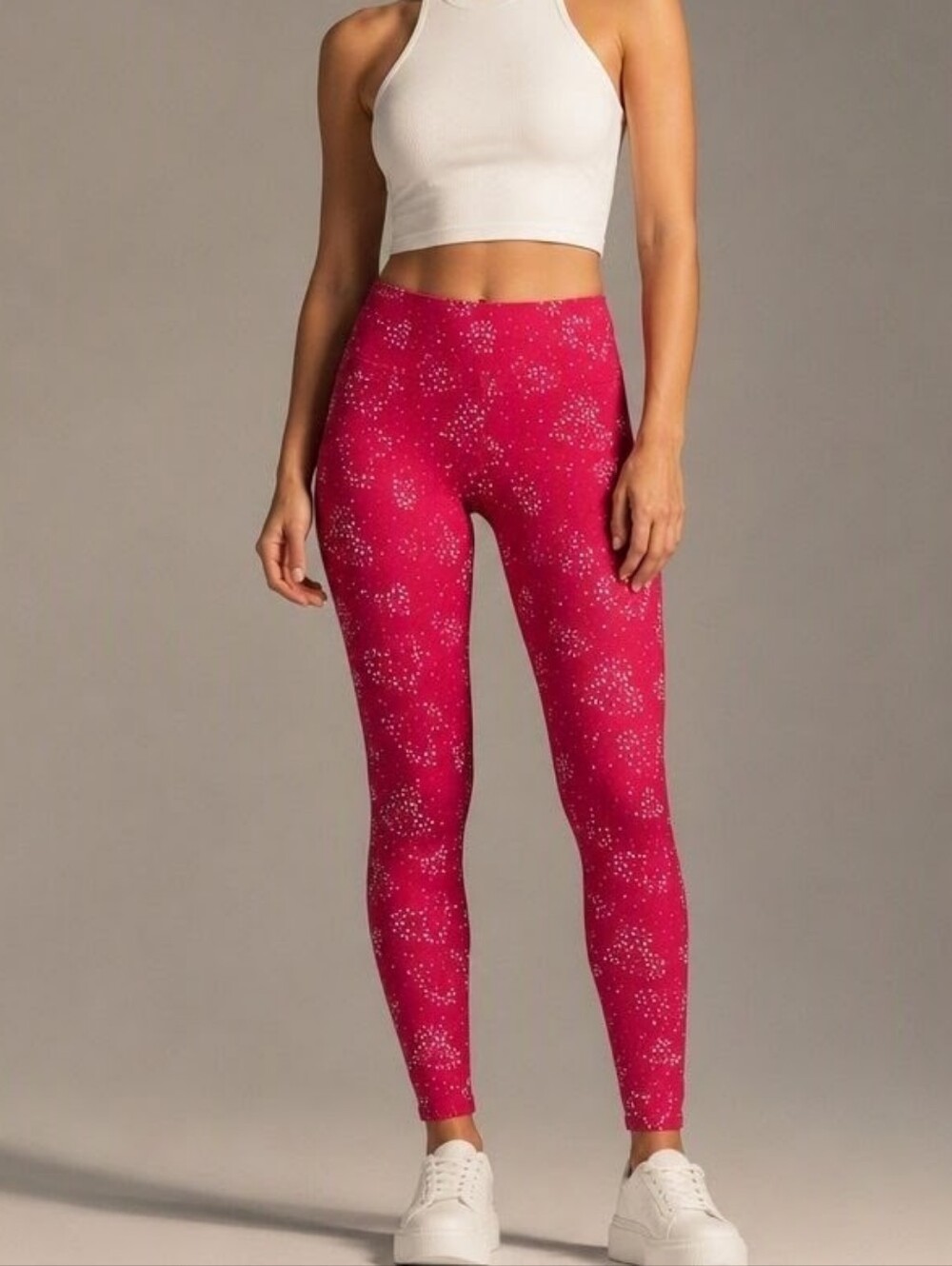 No Boundaries Fuchsia Heart Print Leggings